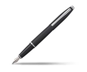 Croix Calais Noir mat stylo plume stylet moyen - Cadeau at0116 - 14 ms