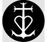 Croix Camarguaise blanc et noir - 10cm - Autocollant/Sticker
