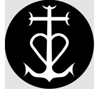 Croix Camarguaise blanc et noir - 20cm - Sticker/autocollant