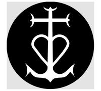 Croix Camarguaise Blanc Et Noir - 20cm - Sticker/Autocollant