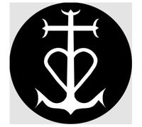 Croix Camarguaise blanc et noir - 5cm - Autocollant/Sticker