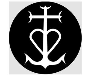 Croix Camarguaise blanc et noir - 5cm - Autocollant/Sticker