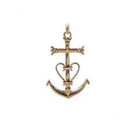croix camarguaise en plaqué or véritable - pendentif de camargue grand modèle