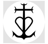 Croix Camarguaise Noir Et Blanc - 15cm - Sticker/Autocollant