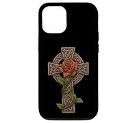Croix Celtique avec Rose - Irish Celtic St Patrick Day Coque pour iPhone 12/12 Pro