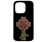 Croix Celtique avec Rose - Irish Celtic St Patrick Day Coque pour iPhone 15 Pro