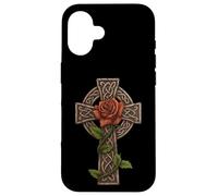 Croix Celtique avec Rose - Irish Celtic St Patrick Day Coque pour iPhone 16