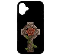 Croix Celtique avec Rose - Irish Celtic St Patrick Day Coque pour iPhone 16 Plus