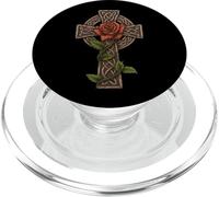 Croix Celtique avec Rose - Irish Celtic St Patrick Day PopSockets PopGrip pour MagSafe