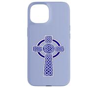 Croix Celtique ornementale Haute décoration nœud Bleu Coque pour iPhone 15