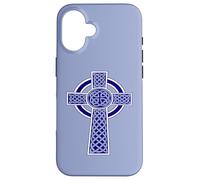 Croix Celtique ornementale Haute décoration nœud Bleu Coque pour iPhone 16