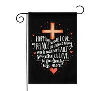Croix chrétienne Amour Foi Espérance Jésus_nobg Drapeaux de jardin (12,5 x 18 pouces) - Bannière aux couleurs éclatantes pour décoration extérieure de jardin et de maison