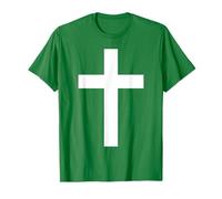 Croix chrétienne blanche de Jésus vert T-Shirt