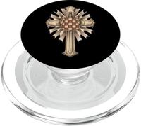 Croix chrétienne croate avec des armoiries et une épée PopSockets PopGrip pour MagSafe