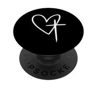 Croix chrétienne cœur Foi Jésus Christ Citation Religieuse PopSockets PopGrip Adhésif