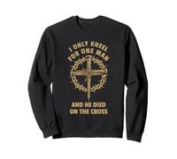 Croix chrétienne de Jésus à Genoux pour Un Seul Homme Sweatshirt