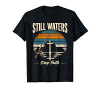 Croix chrétienne de pêche en eaux calmes T-Shirt Graphique avec Valeur