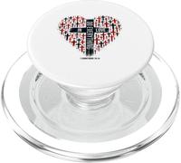 Croix chrétienne en Forme de cœur avec Verset biblique PopSockets PopGrip pour MagSafe