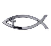 Croix chrétienne en Forme de Poisson chromé