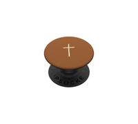 Croix chrétienne Faite à la Main Caramel Caramel Marron PopSockets PopGrip Adhésif