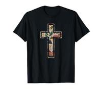 Croix chrétienne Meadow Faith Cottagecore, Silhouette Vintage T-Shirt