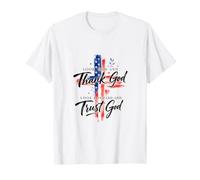 Croix chrétienne Merci Dieu Trust God Patriotic Faith T-Shirt