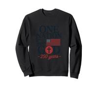Croix chrétienne « One Nation Under God 250 Years » avec Drapeau américain Sweatshirt