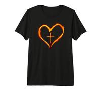 Croix chrétienne Revival Heart Flame - Be on Fire for Jesus T-Shirt Haut de Gamme