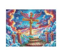 Croix Ciel Bleu Paradis 500 Pièces Puzzle Adolescent en Carton Anti-Déchirure Difficulté Moyenne Activité Éducative Jeu De Société Cadeau Anniversaire Pas Cher 500 PCS