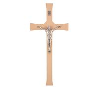 Croix classique suspendue avec croix rayée natural 42x18x1,8cm