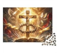 Croix Colombe Livre Puzzle, 1000 Pièces Jeu D'intérieur Adulte | 70x50cm Carton, Exercice Mental, Assemblage Facile, Amateurs D'art, Interaction Familiale