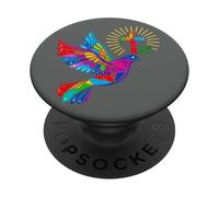 Croix colorée de Colombe du Saint-Esprit Louange Jésus baptême Jésus PopSockets PopGrip Adhésif