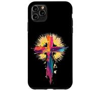 Croix colorée de Pâques Coup de Pinceau Art de Foi chrétienne Coque pour iPhone 11 Pro Max