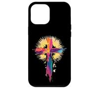 Croix colorée de Pâques Coup de Pinceau Art de Foi chrétienne Coque pour iPhone 12 Pro Max