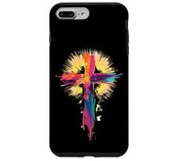 Croix colorée de Pâques Coup de Pinceau Art de Foi chrétienne Coque pour iPhone 7 Plus/8 Plus