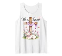 Croix d'agneau « He is Risen Sheep » Jésus Chrétien Pâques Débardeur