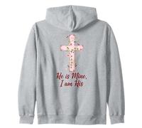 Croix d'amour avec Inscription « He is Mine I Am His Christian Faith Love » Sweat à Capuche