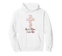 Croix d'amour avec Inscription « He is Mine I Am His Christian Faith Love » Sweat à Capuche