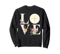 Croix d'amour Florale eucharistie liturgie catholique chrétienne Sweatshirt