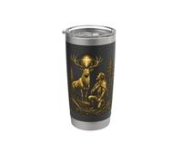 Croix de cerf catholique chasseur St Hubert Gobelet isotherme en acier inoxydable double paroi