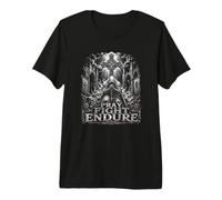 Croix de Chevalier croisé Pray Fight Endure Faith T-Shirt Haut de Gamme