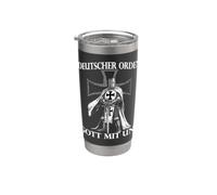 Croix de chevaliers de Prusse orientale LARP Moyen Âge Gobelet isotherme en acier inoxydable double paroi