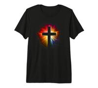 Croix de Couleur éclatante de Jésus-Christ, Foi chrétienne T-Shirt Haut de Gamme