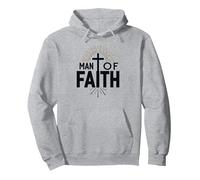 Croix de dévotion Religieuse Homme de Foi pour Homme Sweat à Capuche, Unisexe pour Adultes, Gris Chiné, XL
