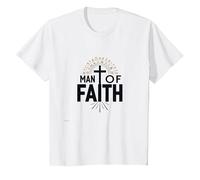 Croix de dévotion Religieuse Homme de Foi pour Homme T-Shirt, Enfant, Blanc, 4 Ans