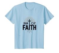 Croix de dévotion Religieuse Homme de Foi pour Homme T-Shirt, Enfant, Bleu Céleste, 4 Ans