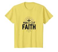 Croix de dévotion Religieuse Homme de Foi pour Homme T-Shirt, Enfant, Citron, 4 Ans