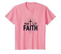 Croix de dévotion Religieuse Homme de Foi pour Homme T-Shirt, Enfant, Rose, 4 Ans