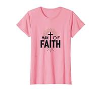 Croix de dévotion Religieuse Homme de Foi pour Homme T-Shirt, Femme, Rose, XL
