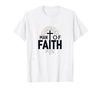 Croix de dévotion Religieuse Homme de Foi pour Homme T-Shirt, Homme, Blanc, XL